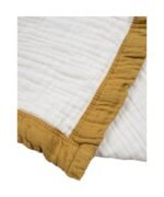 organic-manufacture- Organic Muslin Thick Piping Four Layer Raw Blanket Mustard