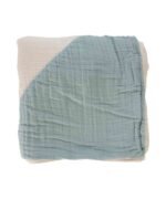 organic-manufacture- Organic Muslin Triangle Edge Double Layer Blanket Mint