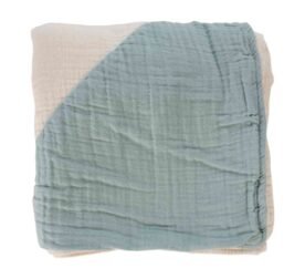 organic-manufacture- Organic Muslin Triangle Edge Double Layer Blanket Mint