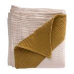 Organic Muslin Triangle Edge Double Layer Blanket Mustard