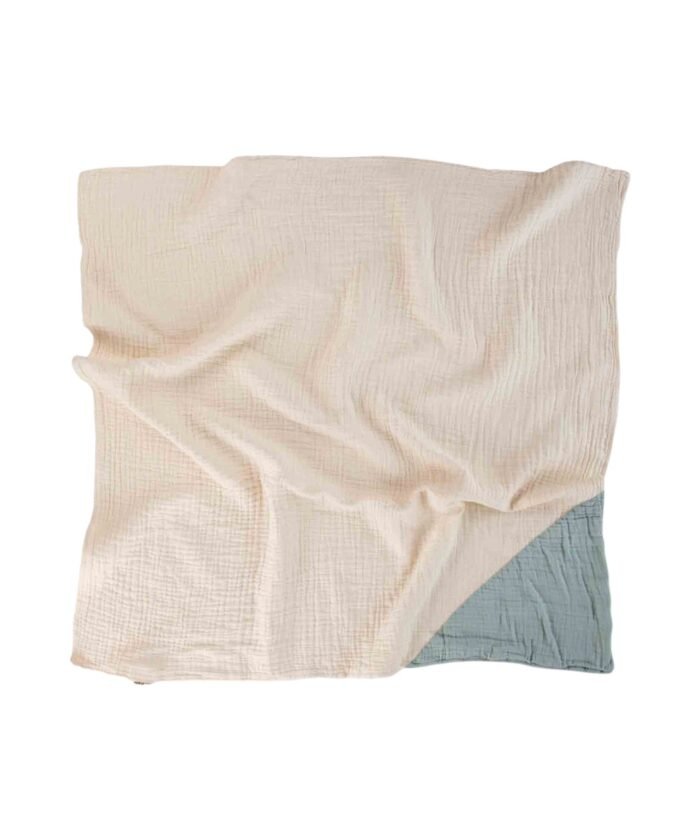 organic-manufacture- Organic Muslin Triangle Edge Double Layer Blanket Mint