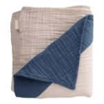 Organic Muslin Triangle Edge Double Layer Blanket Indigo