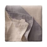 Organic Muslin Triangle Edge Double Layer Blanket Gray