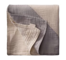 organic-manufacture- Organic Muslin Triangle Edge Double Layer Blanket Gray