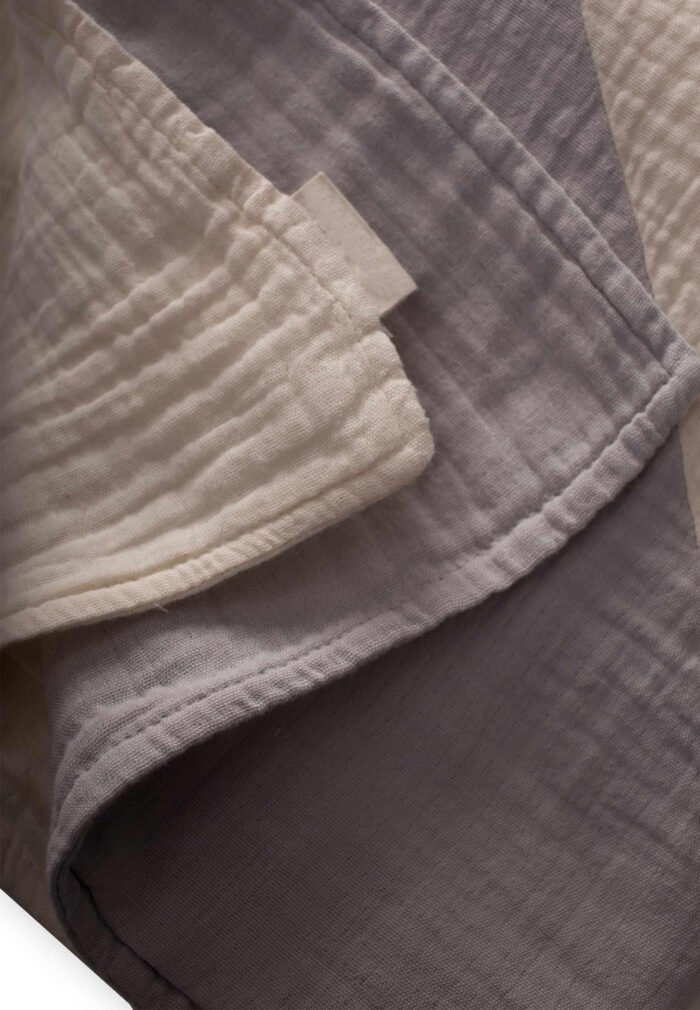 organic-manufacture- Organic Muslin Triangle Edge Double Layer Blanket Gray