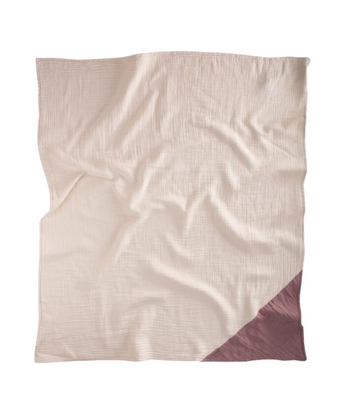 organic-manufacture- Organic Muslin Triangle Edge Double Layer Blanket Copper