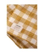 organic-manufacture- Natural Plaid Muslin Blanket Mustard