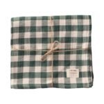 Natural Plaid Muslin Blanket Khaki Green