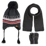 Scarf Beret Gloves 3 Piece Set 4-8 yrs Anthracite