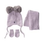 Triple Hat and Scarf Booties Set 0-18 Months Lilac