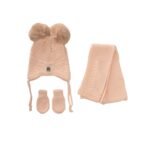 Triple Hat and Scarf Booties Set 0-18 Months Salmon