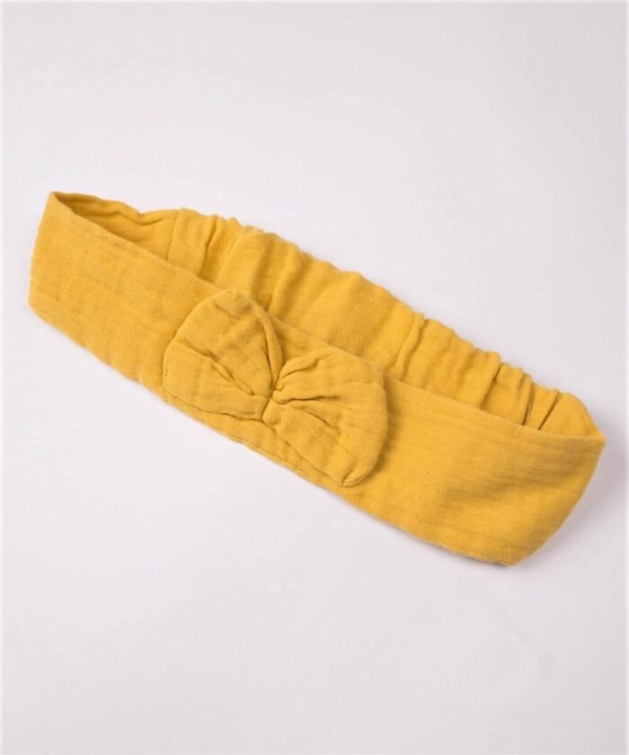 organic-manufacture- Organic Muslin Baby Hair Band Mustard