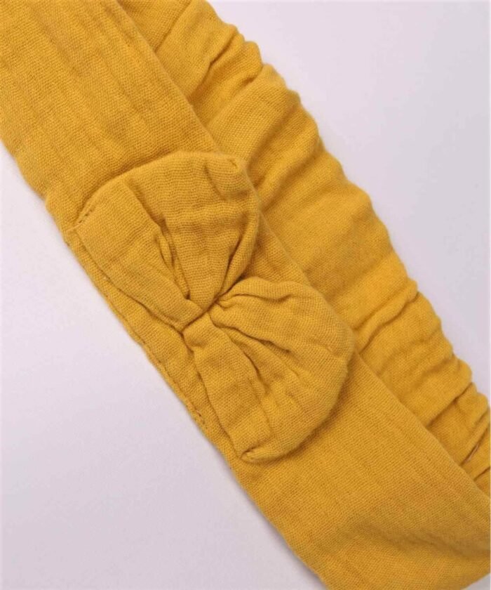 organic-manufacture- Organic Muslin Baby Hair Band Mustard