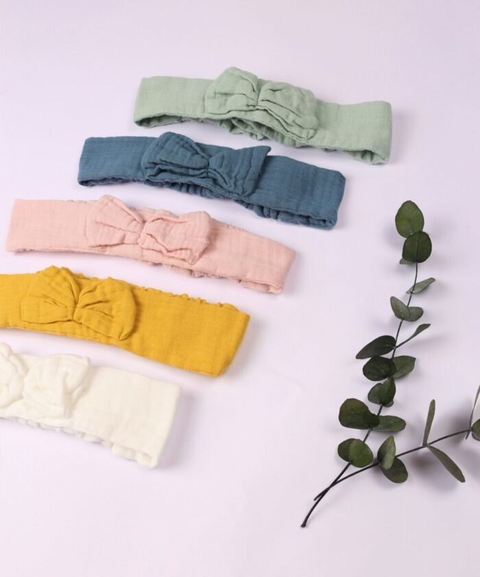 organic-manufacture- Organic Muslin Baby Hair Band Mustard