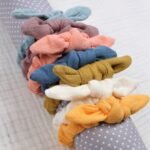 Organic Muslin Thin Bow Baby Hair Band