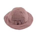 Organic Muslin Baby Sun Hat 0-2 yrs Dried Rose