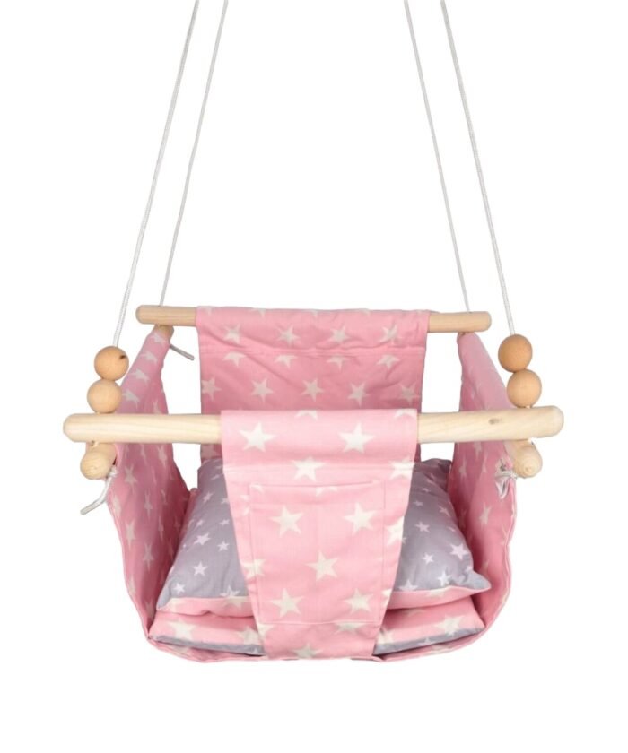 organic-manufacture- Baby/Child Swing Pink Star