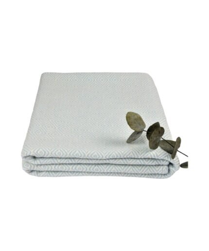 organic-manufacture- Natural Cotton Straw Blanket Blue