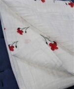 organic-manufacture- Organic Muslin Red Flower Printed Blanket