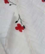 organic-manufacture- Organic Muslin Red Flower Printed Blanket