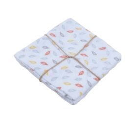 organic-manufacture- Organic Muslin Leaf Printed Blanket
