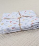 organic-manufacture- Organic Muslin Leaf Printed Blanket