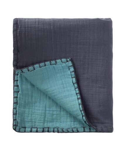 organic-manufacture- Organic Double Side Handmade Blanket Anthracite