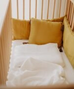 organic-manufacture- Organic Muslin Baby Bed Protector Mustard