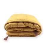 organic-manufacture- Organic Muslin Handmade Quilt Mustard