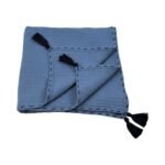 Organic Muslin Tasseled Baby Blanket Indigo