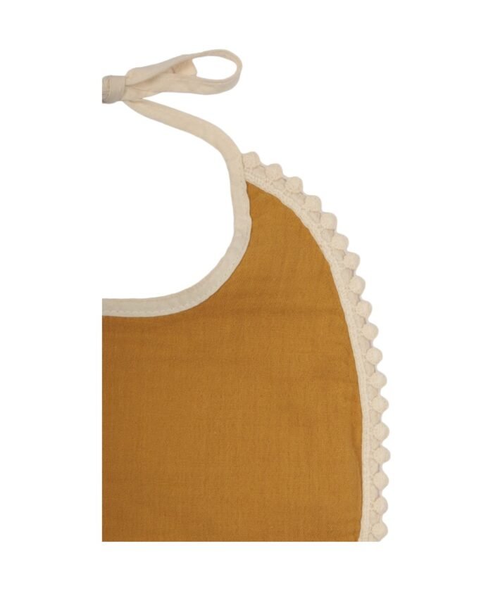 organic-manufacture- Organic Muslin Baby Bib Mustard