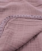 organic-manufacture- Organic Muslin Blanket with Lace Pink