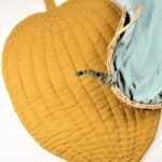 Organic Muslin Leaf Playmat Mustard