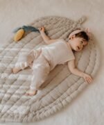 organic-manufacture- Organic Muslin Leaf Playmat Mustard