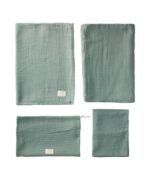 organic-manufacture- Organic Muslin Baby Bedding Set Mint