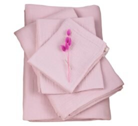 organic-manufacture- Organic Muslin Baby Bedding Set Powder