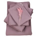 Organic Muslin Baby Bedding Set Dried Rose