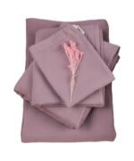 organic-manufacture- Organic Muslin Baby Bedding Set Dried Rose