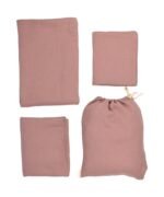 organic-manufacture- Organic Muslin Baby Bedding Set Dried Rose