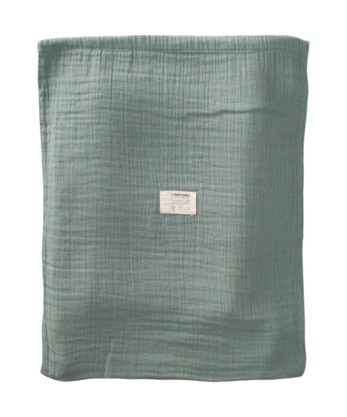 organic-manufacture- Organic Muslin Baby Bedding Set Mint