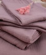 organic-manufacture- Organic Muslin Baby Bedding Set Dried Rose