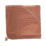 Organic Muslin Handmade Triangle Towel (Washed) Light Brown