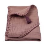 Organic Muslin Handmade Triangle Towel (Washed) Dried Rose