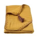 Organic Muslin Handmade Triangle Towel (Washed) Mustard