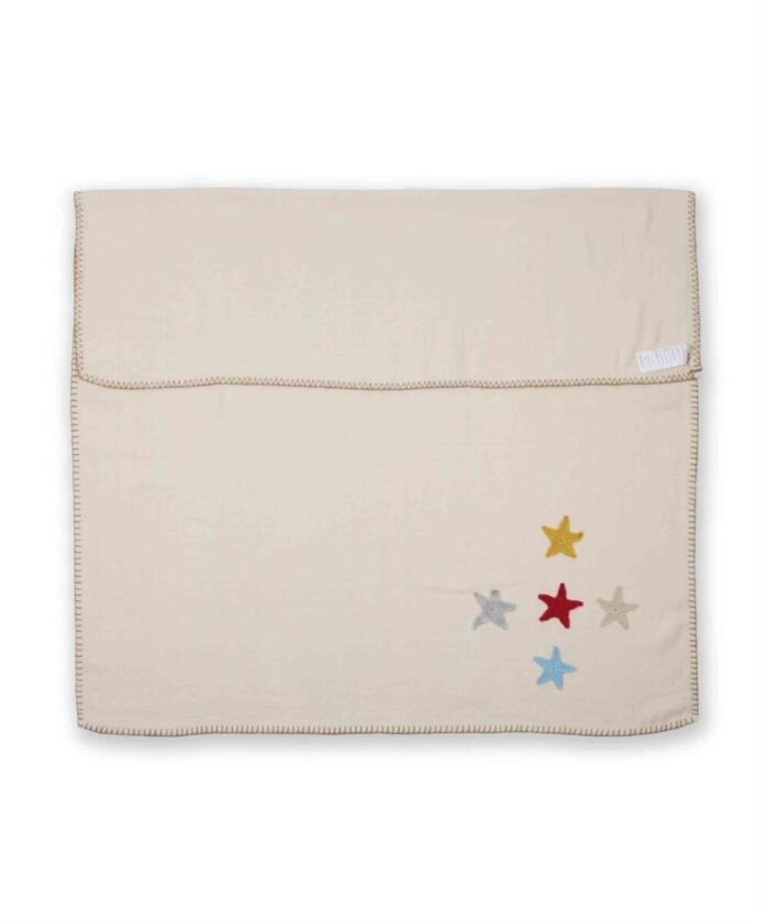 organic-manufacture- Natural Cotton Baby Blanket with Star