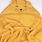 Organic Cat Baby Towel Mustard