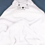 Organic Cat Baby Towel Ecru