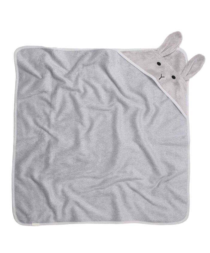 organic-manufacture- Organic Rabbit Baby Towel Gray