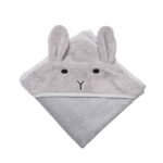 Organic Rabbit Baby Towel Gray