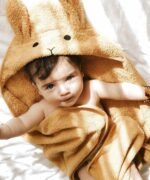 organic-manufacture- Organic Rabbit Baby Towel Ecru